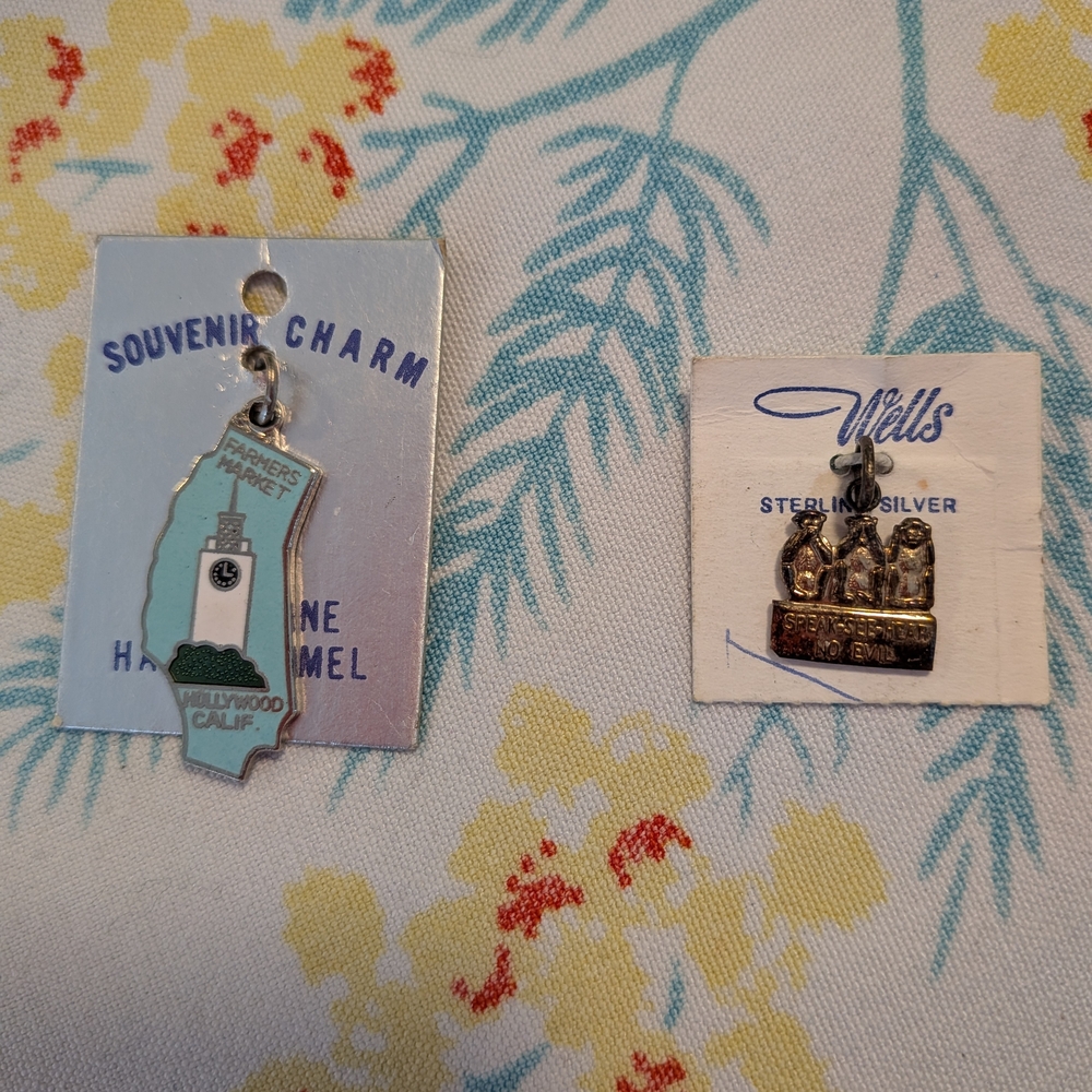 Vintage 60s Souvenir Charms Hollywood See No Evil
